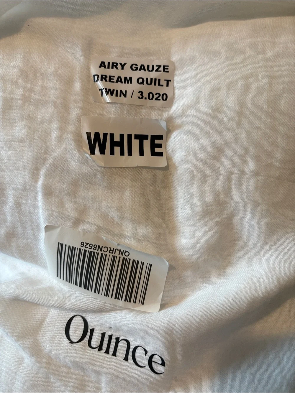 NWT QUINCE Organic Airy Cotton Gauze Dream Quilt White Twin